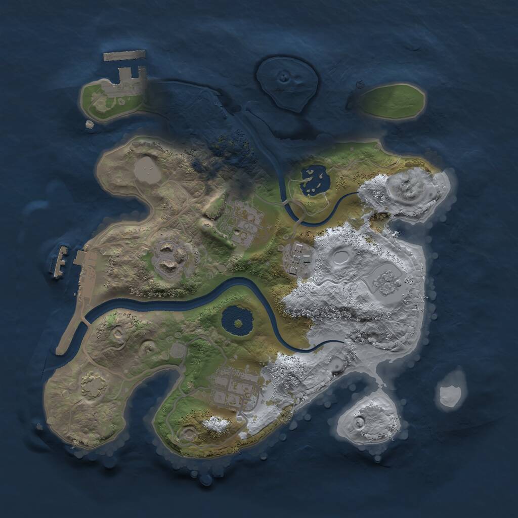 Rust Map: Procedural Map, Size: 2500, Seed: 48544, 10 Monuments