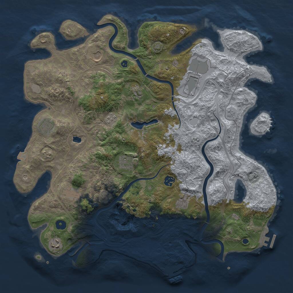 Rust Map: Procedural Map, Size: 4250, Seed: 677355, 16 Monuments