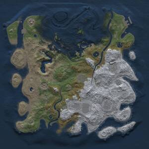 Thumbnail Rust Map: Procedural Map, Size: 4000, Seed: 1859870456, 13 Monuments