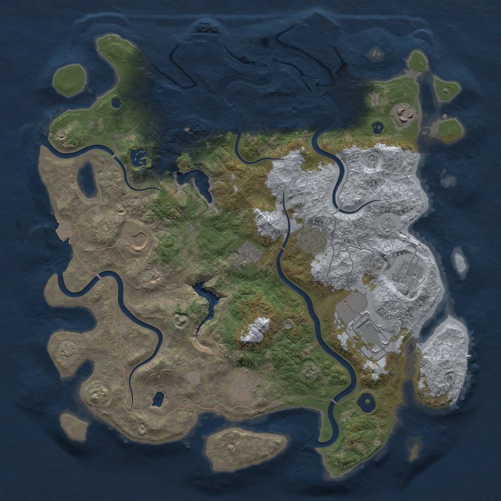 Rust Map: Procedural Map, Size: 4100, Seed: 753159, 15 Monuments