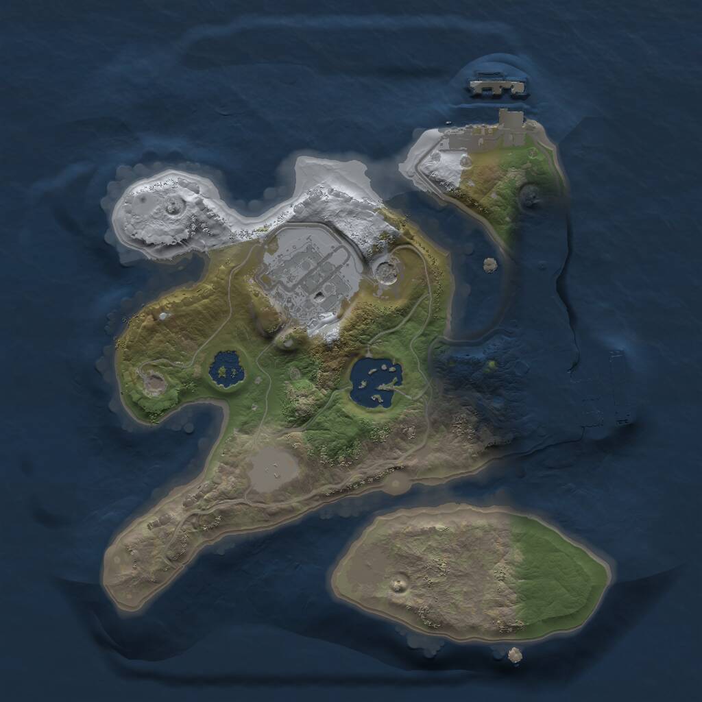 Rust Map: Procedural Map, Size: 2000, Seed: 6546, 6 Monuments