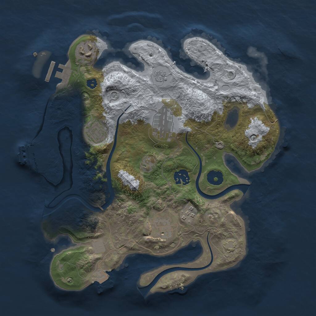 Rust Map: Procedural Map, Size: 3000, Seed: 713050505, 12 Monuments