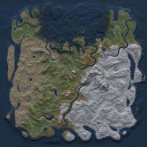 Thumbnail Rust Map: Procedural Map, Size: 6000, Seed: 1838565031, 17 Monuments