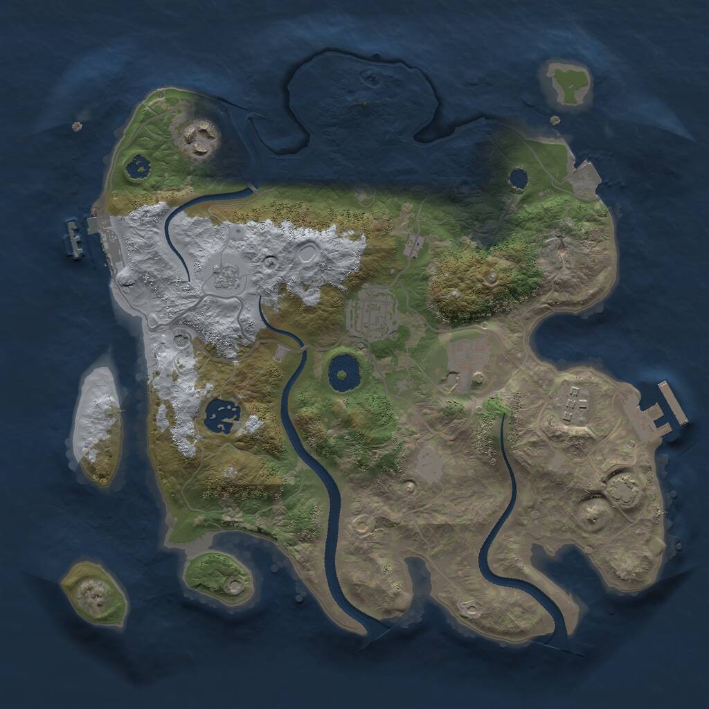 Rust Map: Procedural Map, Size: 3027, Seed: 2, 11 Monuments