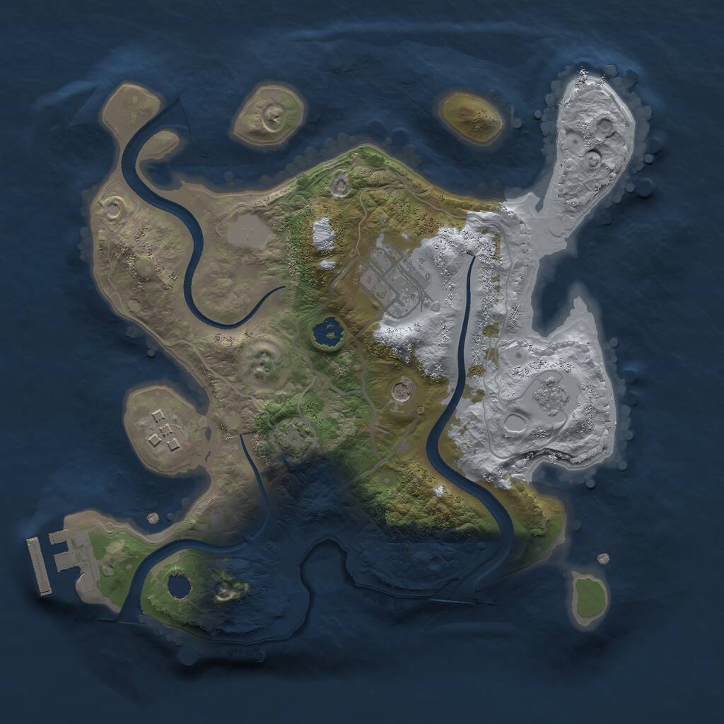 Rust Map: Procedural Map, Size: 2500, Seed: 12322, 7 Monuments