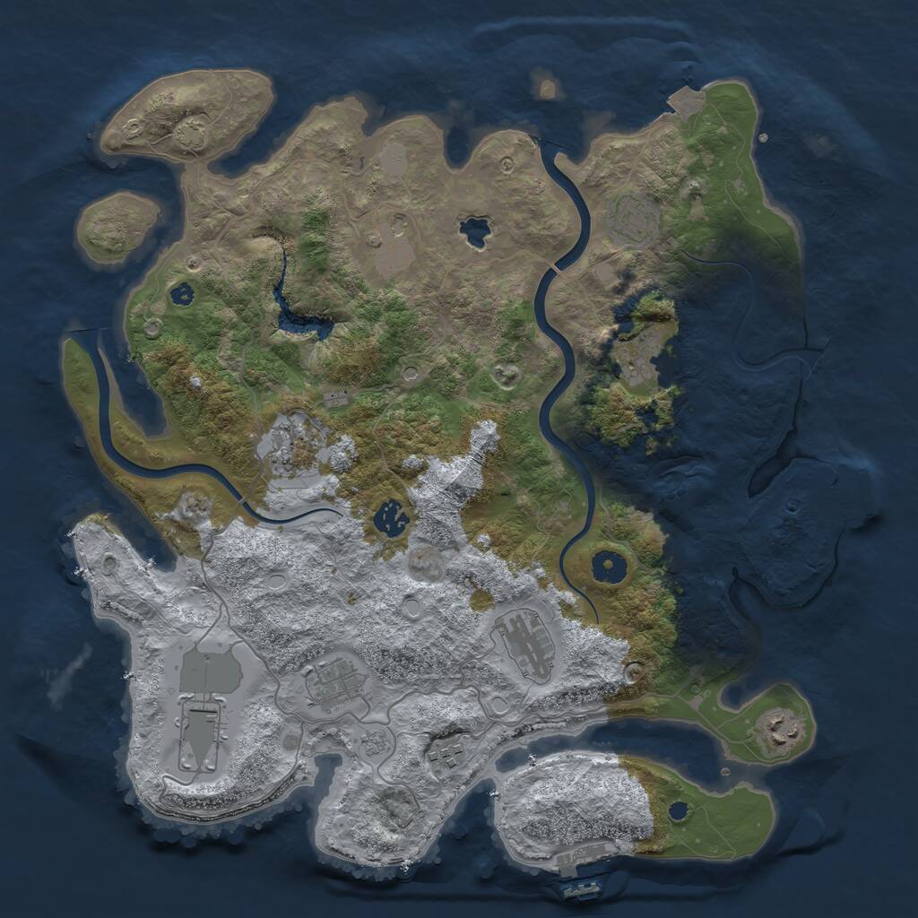 Rust Map: Procedural Map, Size: 4000, Seed: 1150648058, 16 Monuments