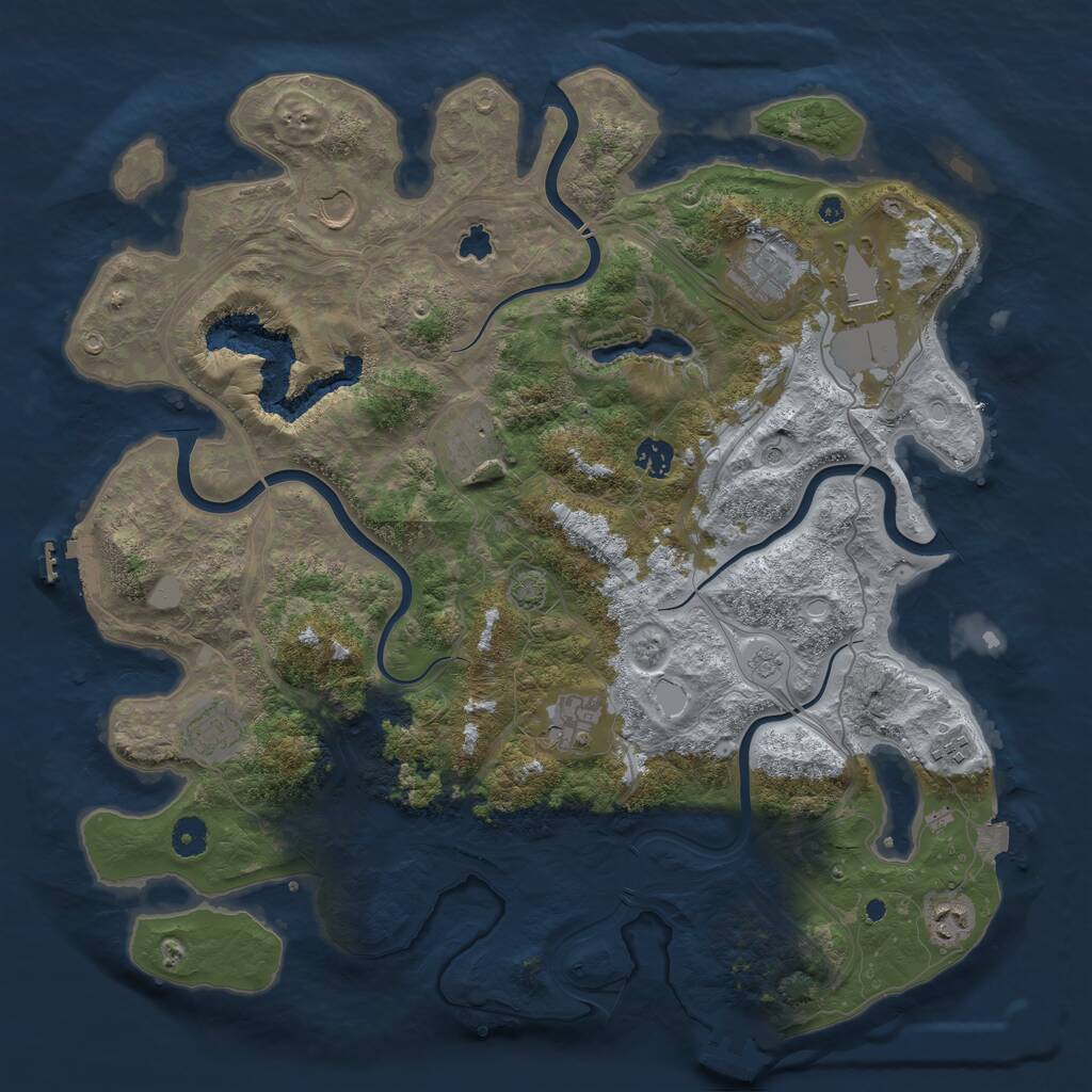 Rust Map: Procedural Map, Size: 4250, Seed: 107379184, 15 Monuments