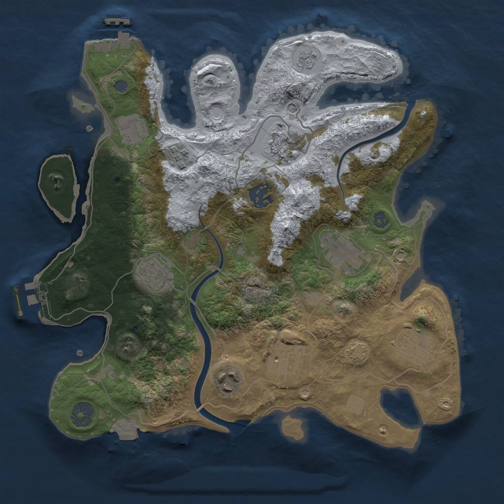 Rust Map: Procedural Map, Size: 3100, Seed: 497506468, 16 Monuments