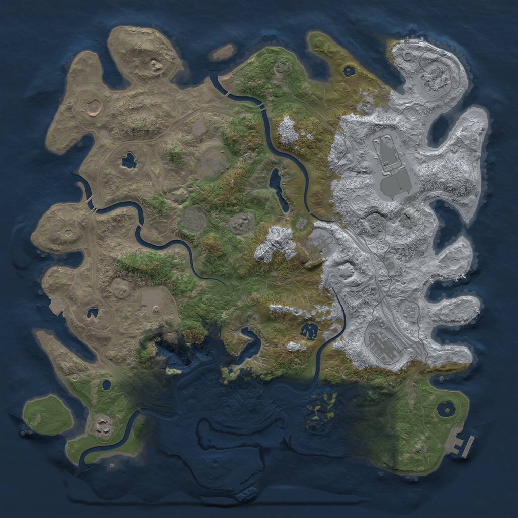 Rust Map: Procedural Map, Size: 4500, Seed: 807165988, 17 Monuments