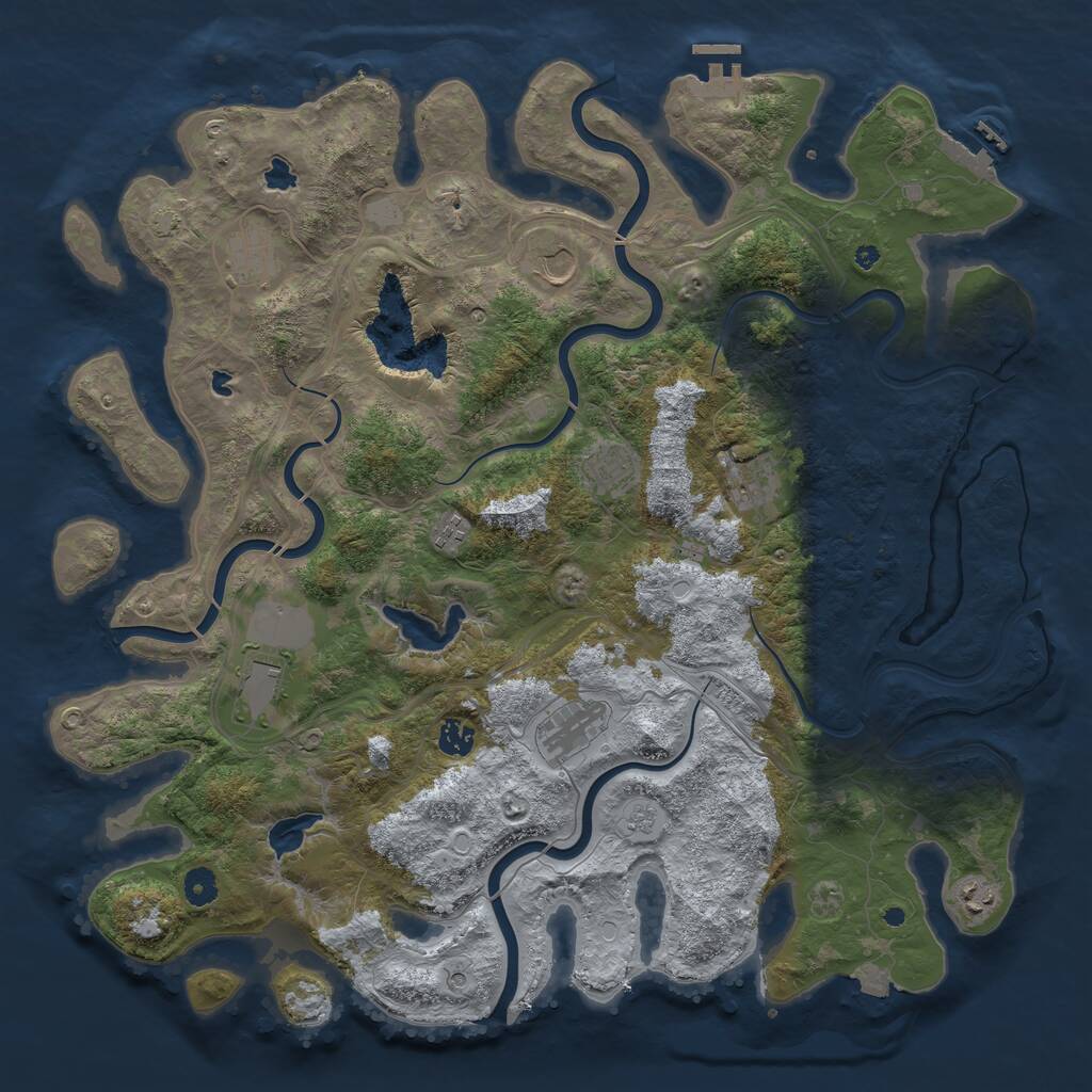 Rust Map: Procedural Map, Size: 4500, Seed: 1527787809, 15 Monuments