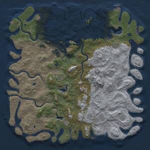 Thumbnail Rust Map: Procedural Map, Size: 6000, Seed: 109462597, 17 Monuments