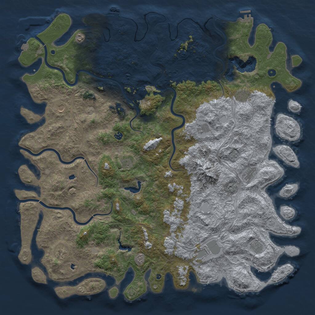 Rust Map: Procedural Map, Size: 6000, Seed: 109462597, 17 Monuments