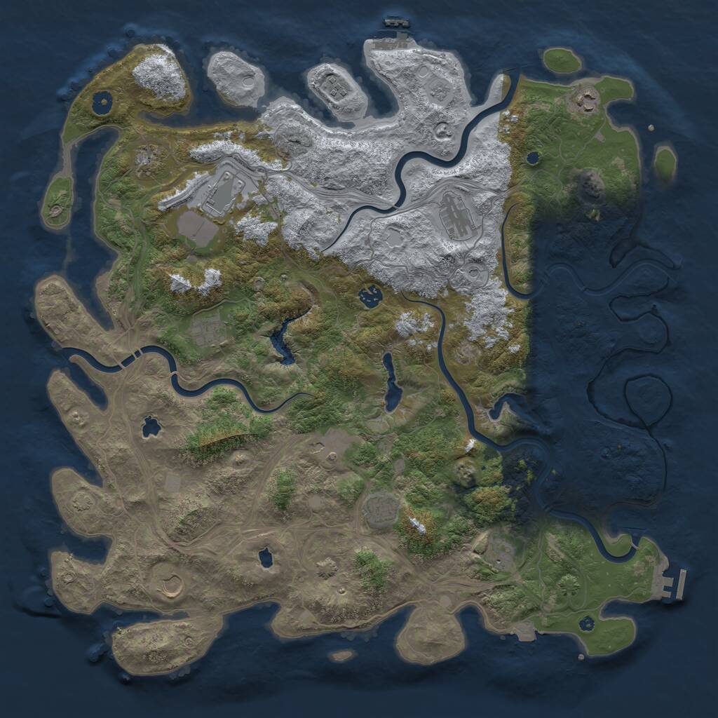 Rust Map: Procedural Map, Size: 4800, Seed: 1906594738, 17 Monuments