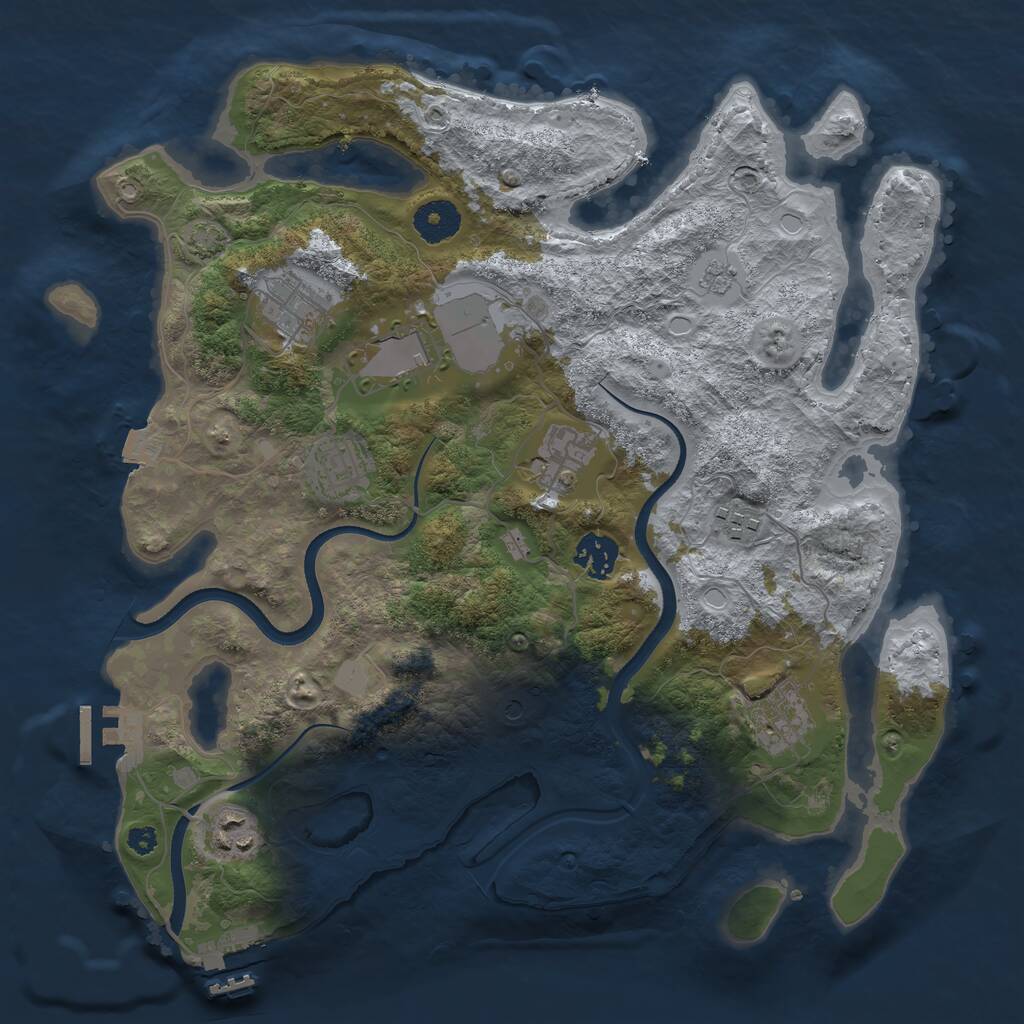 Rust Map: Procedural Map, Size: 3500, Seed: 699, 14 Monuments