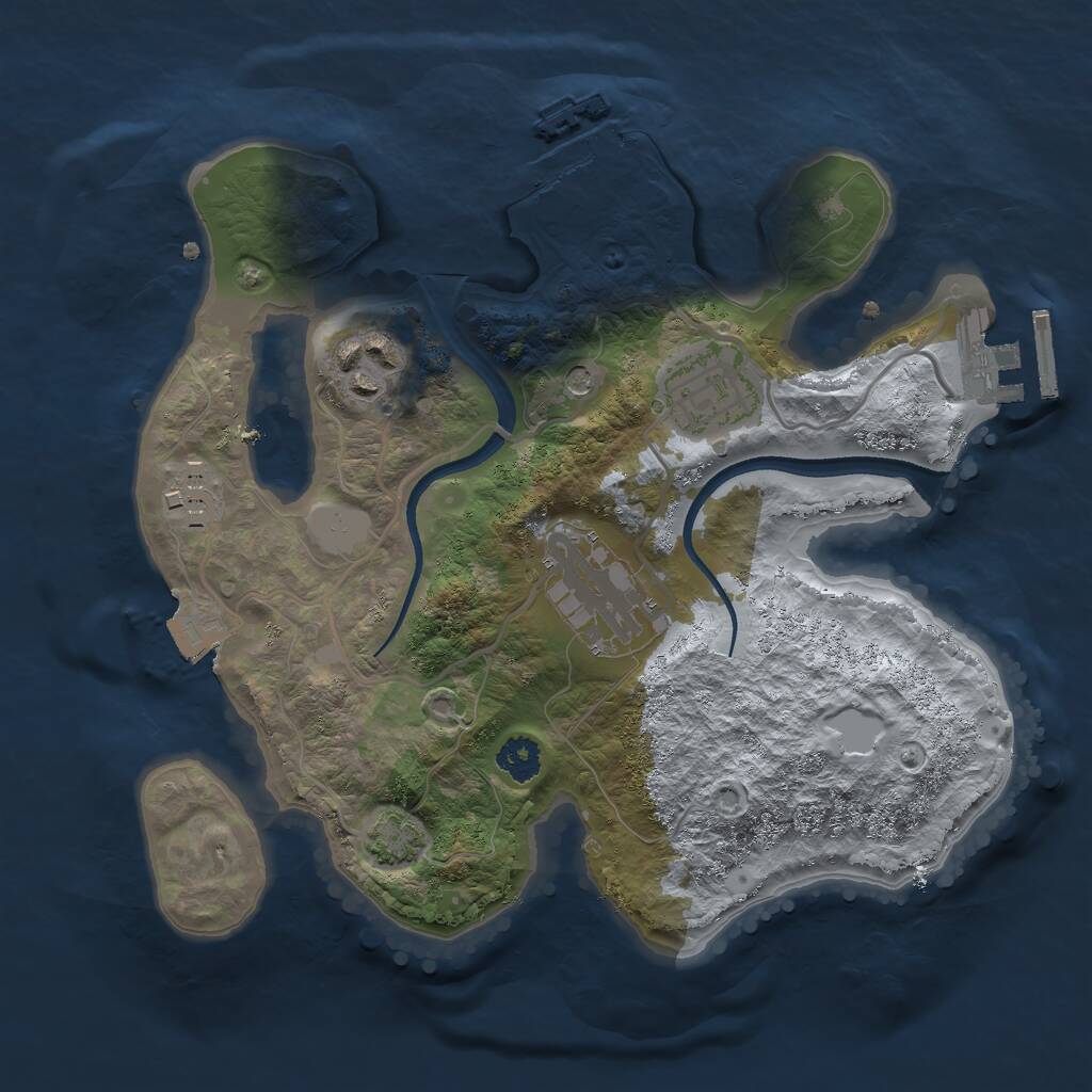 Rust Map: Procedural Map, Size: 2500, Seed: 818735411, 9 Monuments