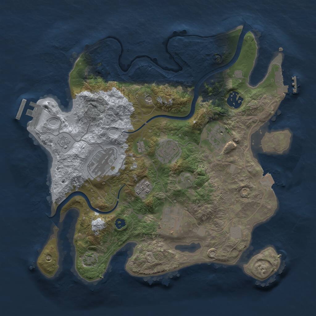 Rust Map: Procedural Map, Size: 3000, Seed: 119295701, 12 Monuments