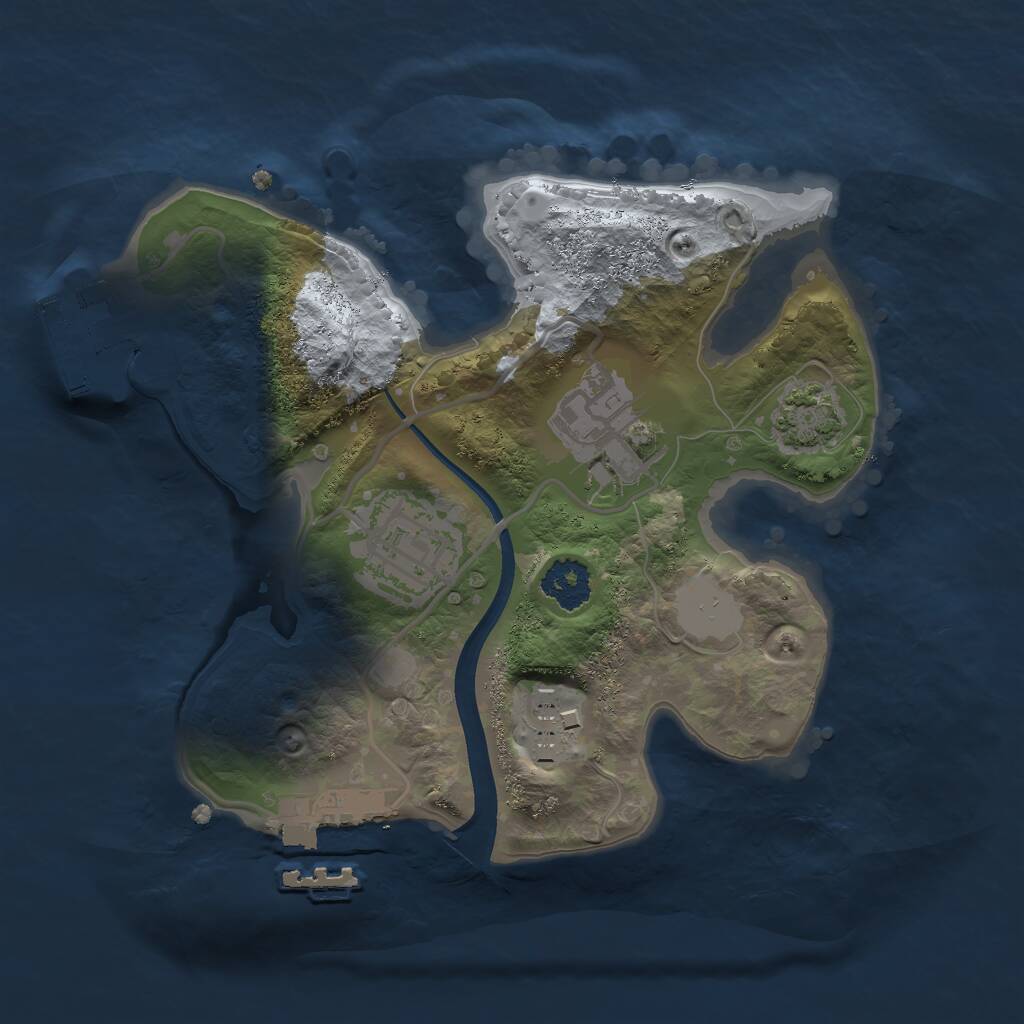 Rust Map: Procedural Map, Size: 2100, Seed: 737912605, 7 Monuments