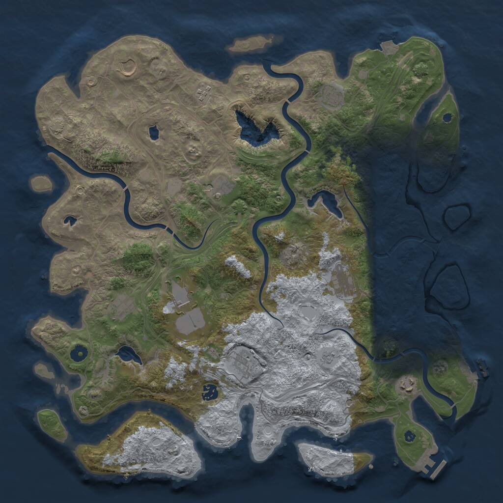 Rust Map: Procedural Map, Size: 4500, Seed: 388571361, 16 Monuments