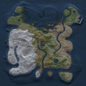 Thumbnail Rust Map: Procedural Map, Size: 3000, Seed: 22239, 12 Monuments
