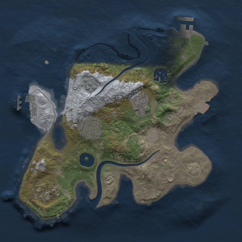 Rust Map: Procedural Map, Size: 2500, Seed: 1617772667, 10 Monuments