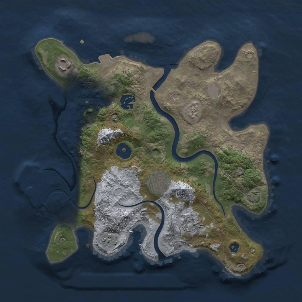Rust Map: Procedural Map, Size: 3000, Seed: 6201943, 9 Monuments