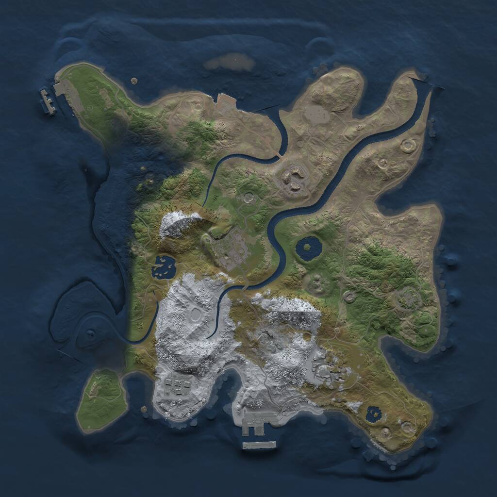 Rust Map: Procedural Map, Size: 3000, Seed: 6201943, 10 Monuments