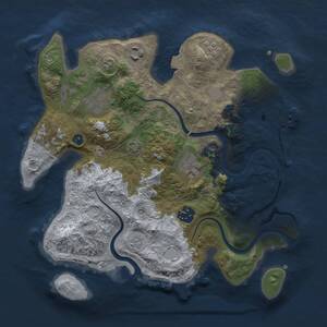 Thumbnail Rust Map: Procedural Map, Size: 3000, Seed: 11444, 10 Monuments