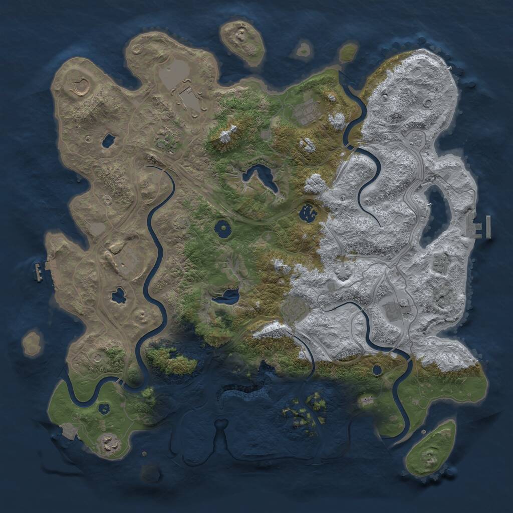 Rust Map: Procedural Map, Size: 4500, Seed: 888954545, 16 Monuments
