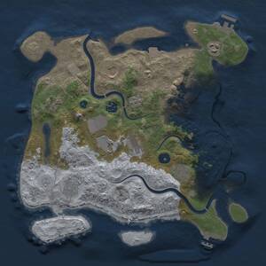Thumbnail Rust Map: Procedural Map, Size: 3500, Seed: 1853881407, 16 Monuments