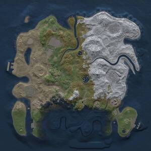 Thumbnail Rust Map: Procedural Map, Size: 3500, Seed: 151824390, 14 Monuments
