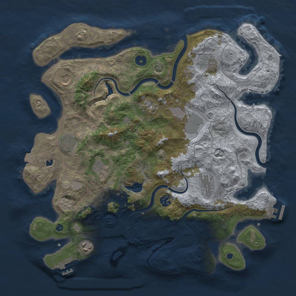 Rust Map: Procedural Map, Size: 4000, Seed: 1868544730, 16 Monuments