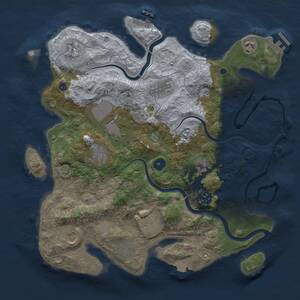 Thumbnail Rust Map: Procedural Map, Size: 3750, Seed: 1795471862, 17 Monuments