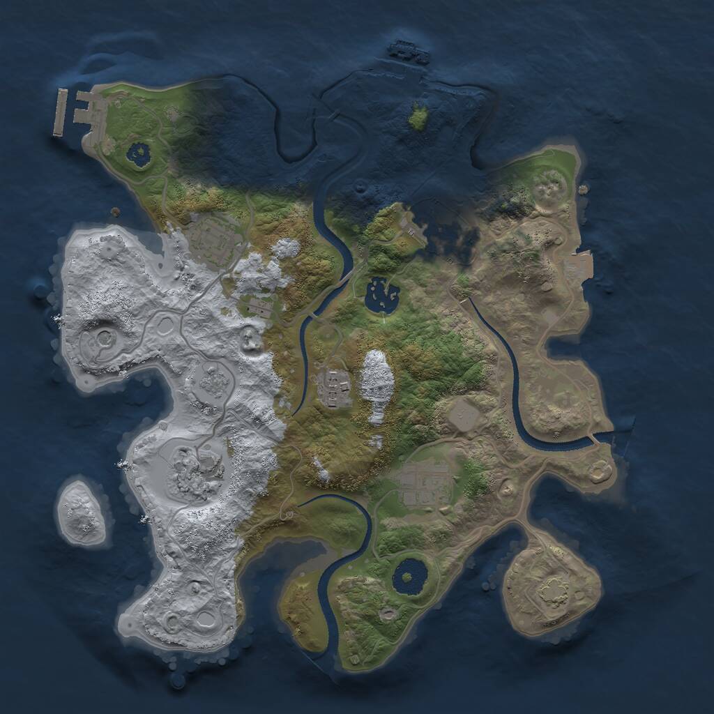Rust Map: Procedural Map, Size: 3000, Seed: 1636152256, 12 Monuments