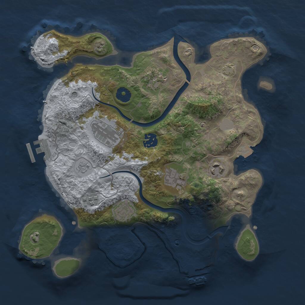 Rust Map: Procedural Map, Size: 3100, Seed: 969357552, 12 Monuments