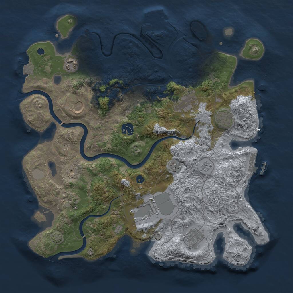 Rust Map: Procedural Map, Size: 3500, Seed: 489150552, 15 Monuments