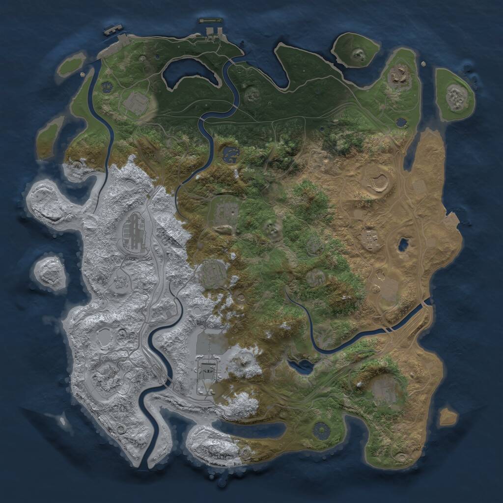 Rust Map: Procedural Map, Size: 4250, Seed: 863280140, 19 Monuments
