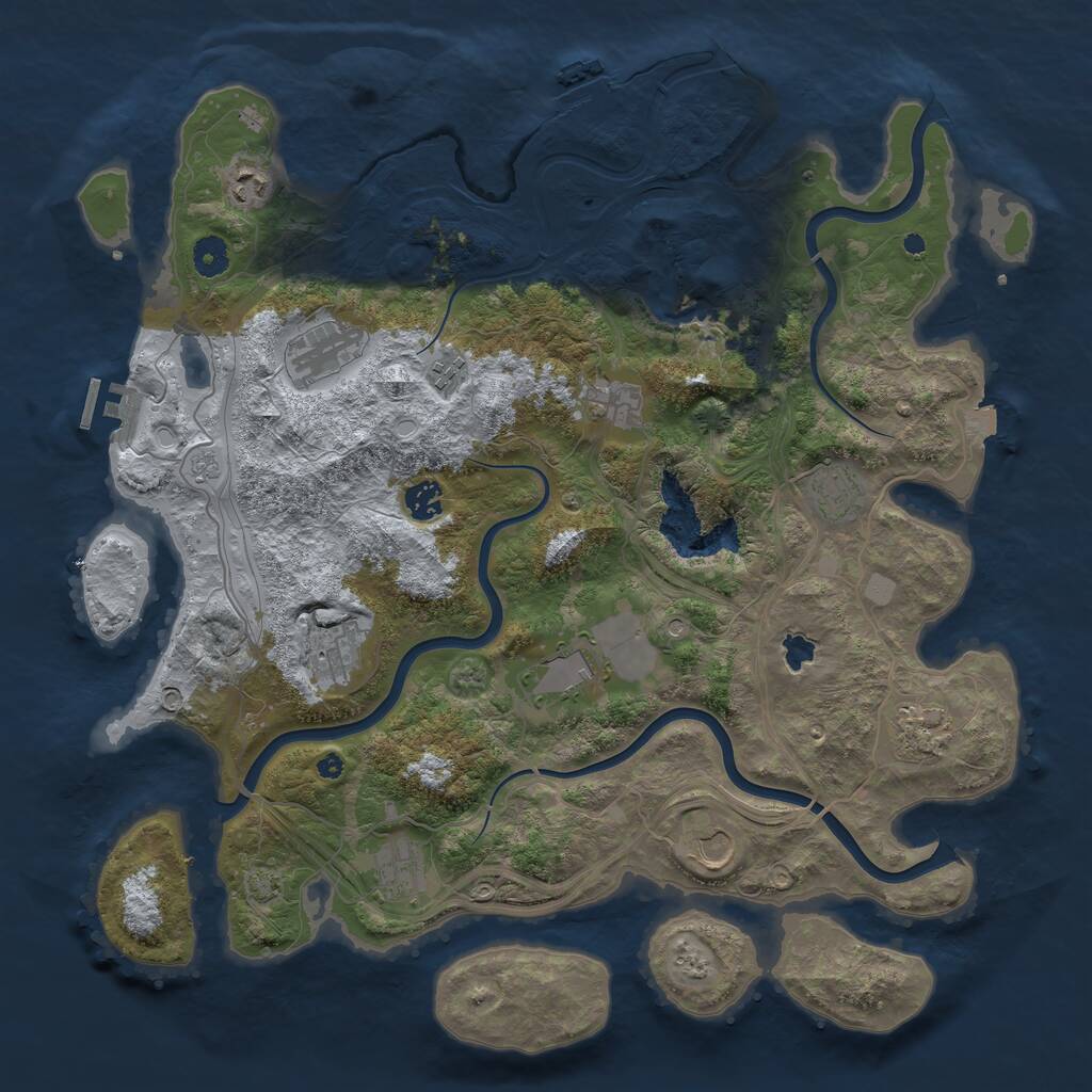Rust Map: Procedural Map, Size: 4250, Seed: 163139163, 17 Monuments