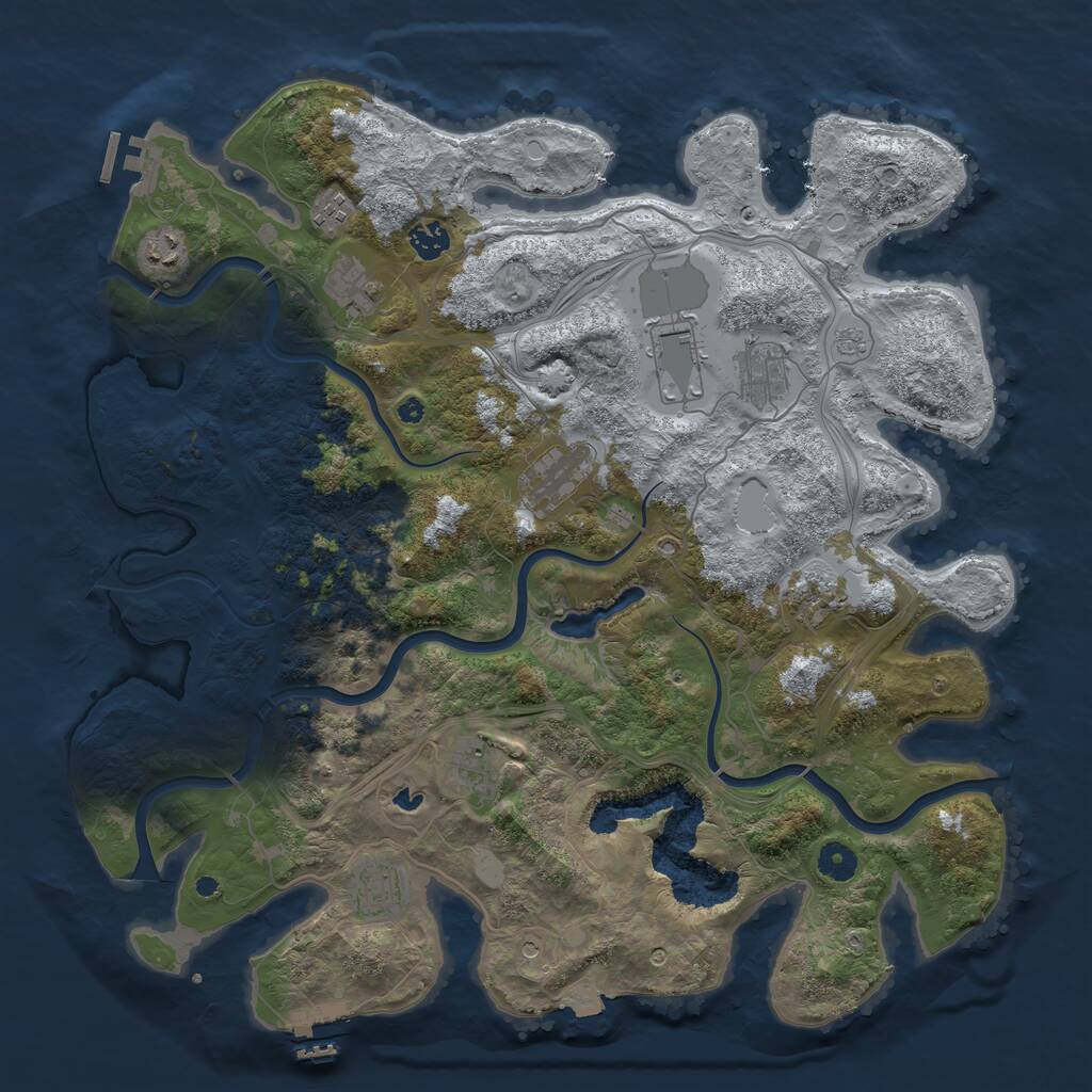 Rust Map: Procedural Map, Size: 4250, Seed: 1263659073, 16 Monuments