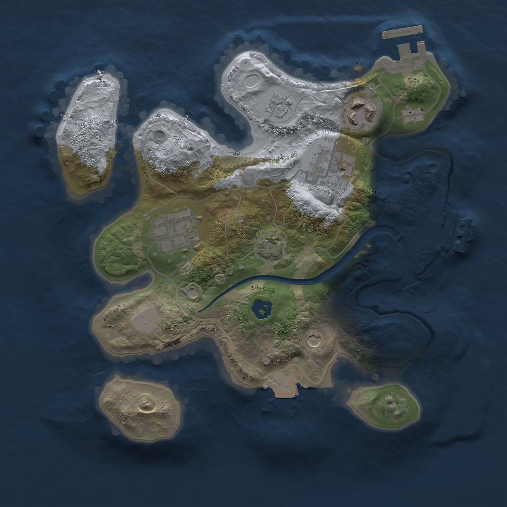 Rust Map: Procedural Map, Size: 2500, Seed: 1048583, 9 Monuments