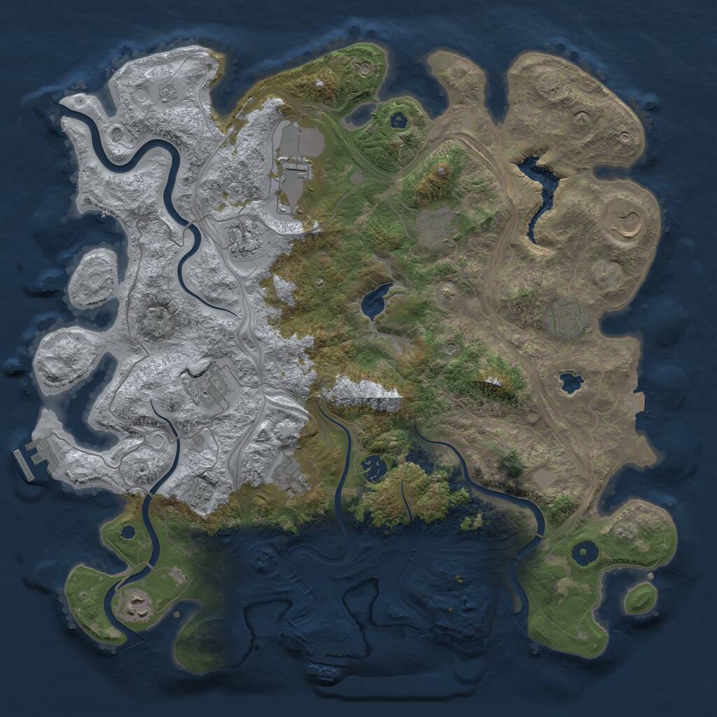 Rust Map: Procedural Map, Size: 4250, Seed: 769557413, 16 Monuments