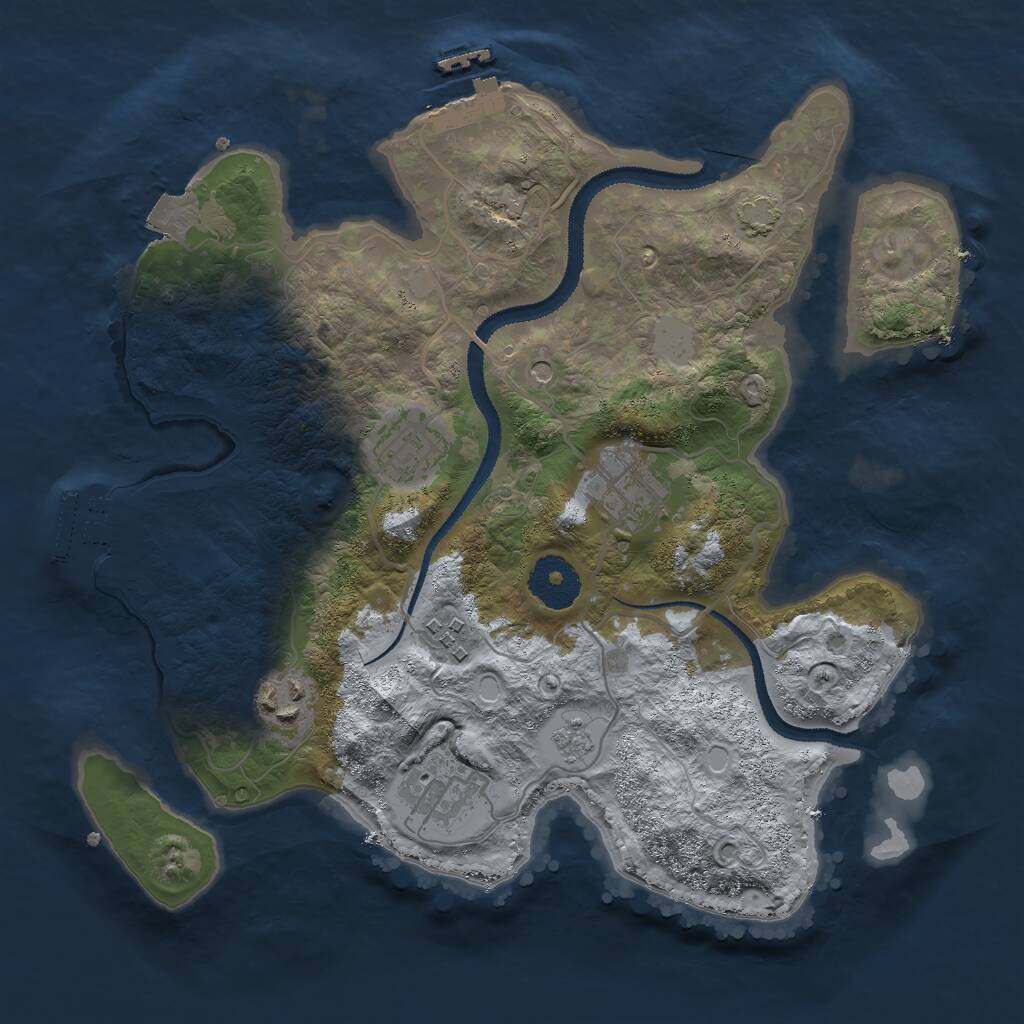Rust Map: Procedural Map, Size: 3000, Seed: 225613858, 11 Monuments