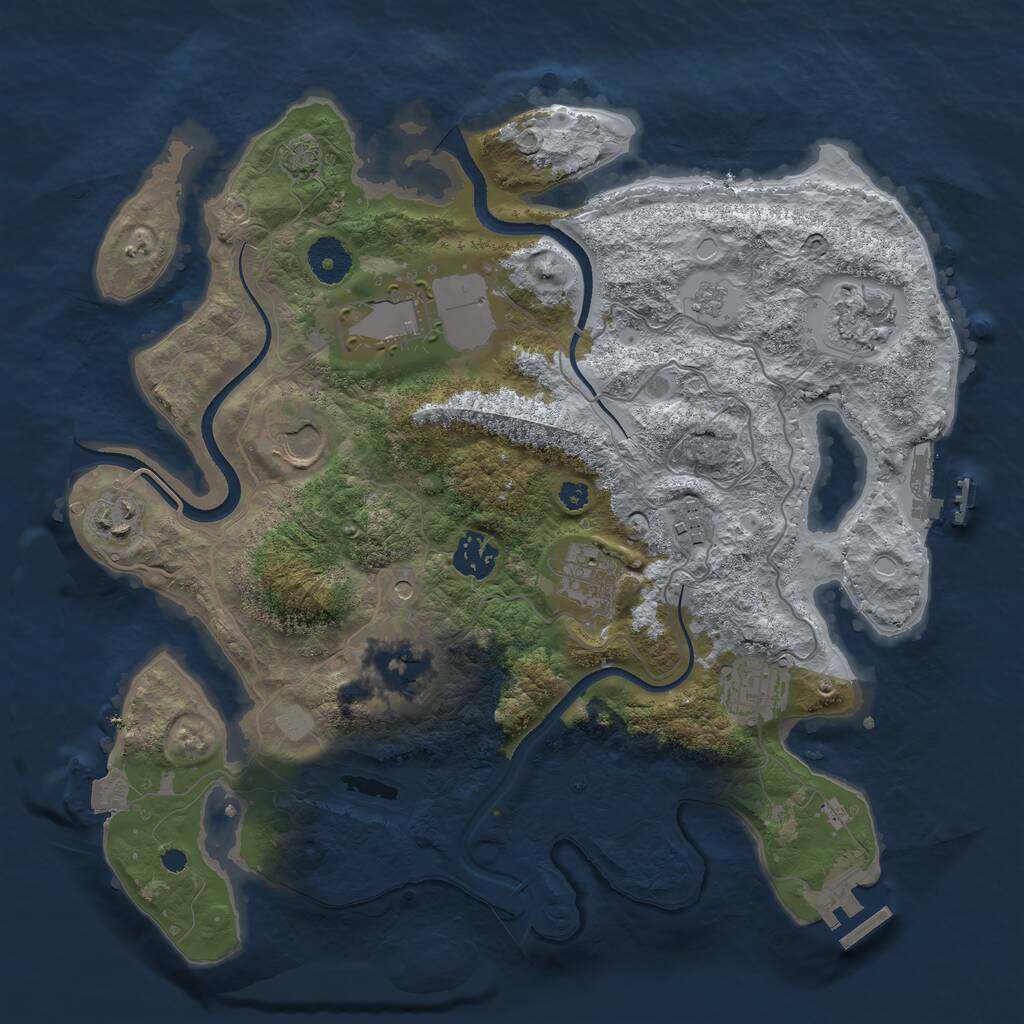 Rust Map: Procedural Map, Size: 3500, Seed: 29964735, 15 Monuments