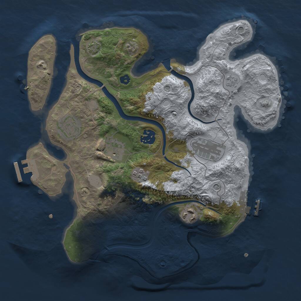 Rust Map: Procedural Map, Size: 3000, Seed: 1672451162, 12 Monuments