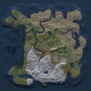 Thumbnail Rust Map: Procedural Map, Size: 3500, Seed: 647365574, 15 Monuments