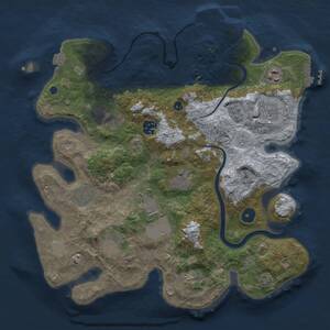 Thumbnail Rust Map: Procedural Map, Size: 3500, Seed: 88741850, 16 Monuments