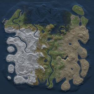Thumbnail Rust Map: Procedural Map, Size: 4500, Seed: 369777257, 17 Monuments