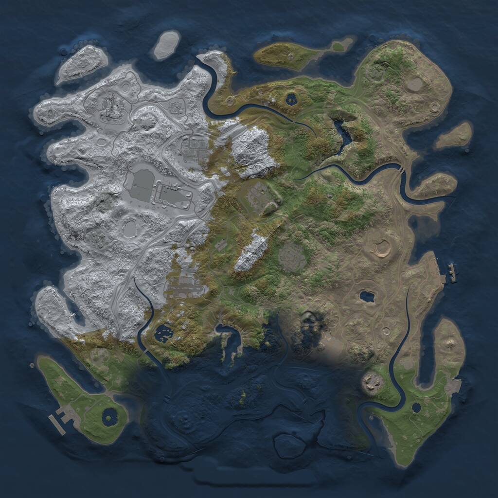 Rust Map: Procedural Map, Size: 4250, Seed: 20002, 17 Monuments