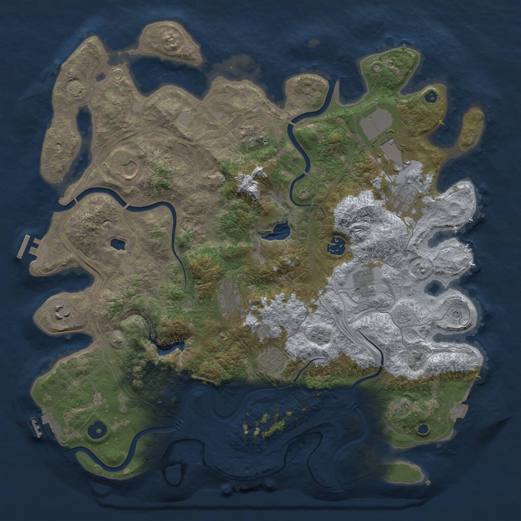 Rust Map: Procedural Map, Size: 4250, Seed: 638380780, 16 Monuments