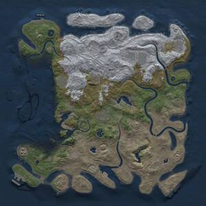 Thumbnail Rust Map: Procedural Map, Size: 4500, Seed: 724926945, 14 Monuments