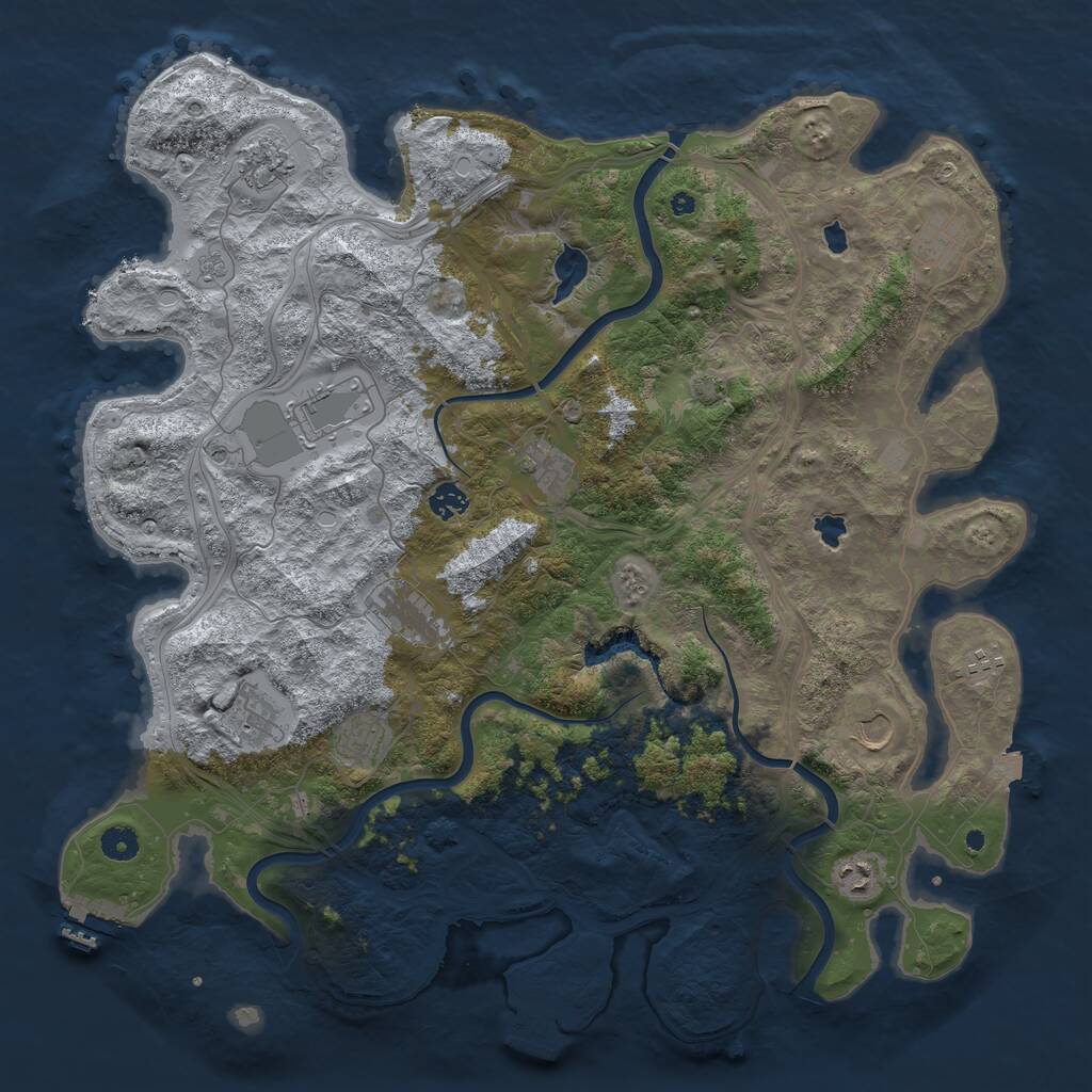 Rust Map: Procedural Map, Size: 4500, Seed: 149060700, 17 Monuments